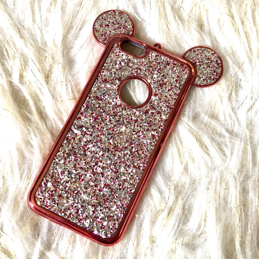 Rose Gold Glitter Mickey Mouse iPhone 6/6s Case
